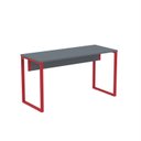 Ver imagem 3 de Mesa Madeira M150/60P25TUB 150cm Industrial Grafito e Vermelho Cinza