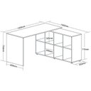 Ver imagem 6 de Conjunto 2 Peças com Escrivaninha em L e Gaveteiro Bit Organizador com Chave 4 Gavetas 8 Nichos 135C 100% MDF