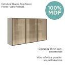 Ver imagem 4 de Armario Aereo 3 Portas Vidro Mdf 120 Cm Kali 1219763 Bianco Toq Nicioli