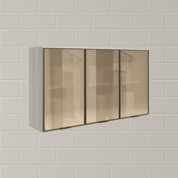 Armario Aereo 3 Portas Vidro Mdf 120 Cm Kali 1219763 Bianco Toq Nicioli - 5