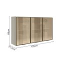 Ver imagem 3 de Armario Aereo 3 Portas Vidro Mdf 120 Cm Kali 1219763 Bianco Toq Nicioli