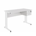 Ver imagem 4 de Mesa Escrivaninha Pés Metal 120cm x 60cm com Gaveteiro Suspenso 2 Gavetas F5 Office Cor:Cinza