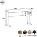 Ver imagem 3 de Mesa Escrivaninha Pés Metal 120cm x 60cm com Gaveteiro Suspenso 2 Gavetas F5 Office Cor:Cinza