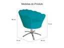 Ver imagem 3 de Poltrona Decorativa Pétala Base Giratória Metal Suede Azul Tifany Mz Decor