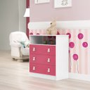 Ver imagem 1 de Cômoda Infantil com 3 Gavetas 1 Nicho Rosa