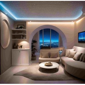 Kit Iluminação Céu Estrelado Fibra Ótica 100 Pontos Mix Multicolorido Fonte Bivolt para Quarto Sala