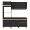 Ver imagem 7 de Armário de Cozinha Compacta 182cm Veneza Multimóveis V3694 Preto/Dourado