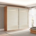 Ver imagem 2 de Guarda Roupa Casal 267cm 2 Portas de Correr 100% MDF TW603 Freijó/Off White - Dalla Costa