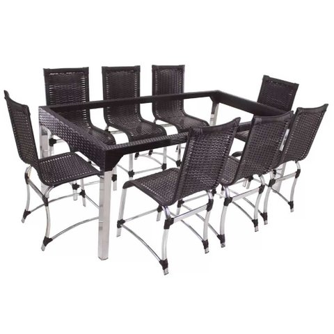 Conjunto de 8 Cadeiras e Mesa de Jantar Haiti Trama Original