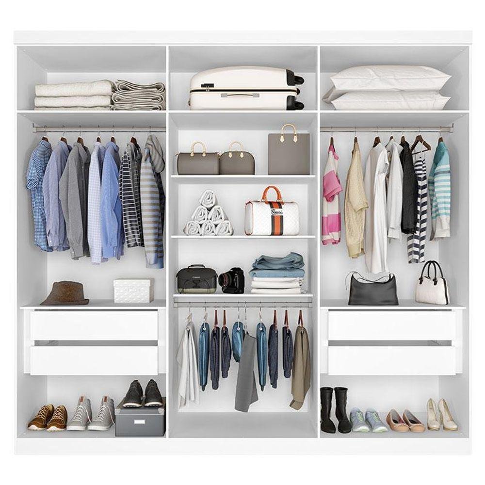 Guarda Roupa Casal Evidence Plus Branco - Zanzini | MadeiraMadeira