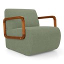 Ver imagem 1 de Poltrona Decorativa Orgânica Living Kavya Bouclê Verde Oliva - Desk Design