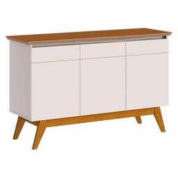 Aparador para Sala Buffet Ambiente Classic 3 Portas com Gaveta Off White Freijó - Imcal - 3