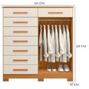 Ver imagem 4 de Guarda Roupa Casal New Fusion 10 Portas e Cômoda Verona Cinamomo Off White - Móveis Albatroz