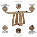 Ver imagem 3 de Mesa de Jantar 6 Lugares 160cm com Vidro Lince Nature H02 - Mpozenato