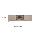 Ver imagem 4 de Rack Bancada P/tv até 75 Pol Atlas 100% Mdf C/ Ripado e Pés 218x62cm Off White - Dj Móveis