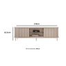 Rack Bancada P/tv até 75 Pol Atlas 100% Mdf C/ Ripado e Pés 218x62cm Off White - Dj Móveis - 4