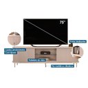 Ver mais imagens de Rack Bancada P/tv até 75 Pol Atlas 100% Mdf C/ Ripado e Pés 218x62cm Off White - Dj Móveis