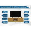 Ver imagem 6 de Rack Bancada P/tv até 75 Pol Atlas 100% Mdf C/ Ripado e Pés 218x62cm Off White - Dj Móveis