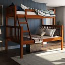 Ver imagem 1 de Beliche com Cama de Casal Castanho Claro Madeira Pinus - Saraiva 104.02.002