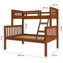 Ver imagem 3 de Beliche com Cama de Casal Castanho Claro Madeira Pinus - Saraiva 104.02.002