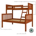 Ver imagem 4 de Beliche com Cama de Casal Castanho Claro Madeira Pinus - Saraiva 104.02.002