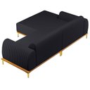 Ver imagem 5 de Sofá 265cm 4 Lugares com Chaise Esquerdo Pés Gold Molino D-465 Linho Chumbo - Domi
