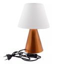 Ver imagem 4 de Kit 2 Abajur Luminaria de Mesa Cone Cobre Alumínio Interruptor com Cupula Tecido Algodão