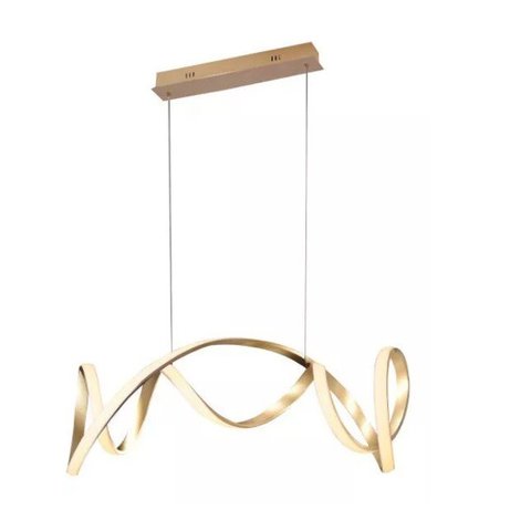 Pendente Moderno Dourado 60cm Led 80W 3500K Bivolt PARIS LUZ