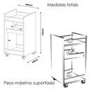 Ver imagem 3 de Carrinho Bar 3 Prateleiras e Rodizios 74x40 Cm 4628 Arly Cinamomo