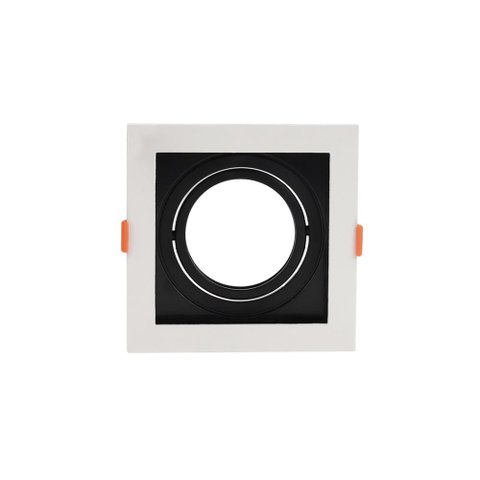 Spot de Embutir Recuado Nordecor Flea para 1 Lâmpada AR70 Quadrado Branco e Preto