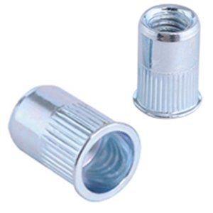 Porca Rebite Aba Plana Fina M6 C/ Recartilhado Zinco - 150un