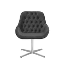 Ver imagem 2 de Cadeira Poltrona Decorativa Giratória Capitonê Alice para Sala de Estar Veludo Grafite