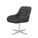 Ver imagem 1 de Cadeira Poltrona Decorativa Giratória Capitonê Alice para Sala de Estar Veludo Grafite
