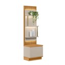 Ver imagem 1 de Módulo Lateral Decorativo Singapura com Prateleiras Mdp/mdf Ripado Tauari/off White G77 - Gran Belo