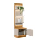 Ver imagem 2 de Módulo Lateral Decorativo Singapura com Prateleiras Mdp/mdf Ripado Tauari/off White G77 - Gran Belo