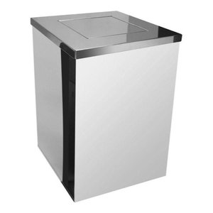 Lixeira Inox Quadrada com Tampa Vai-vem 100l