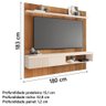 Painel Ripado para Tv até 65 Polegadas com Prateleira e Nicho Manu Madeirado/off White Caemmun - 4