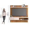 Painel Ripado para Tv até 65 Polegadas com Prateleira e Nicho Manu Madeirado/off White Caemmun - 2