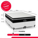 Ver imagem 4 de Cama Box Casal Bipartido + Colchão Paris Molas Preto Couro Branco/preto