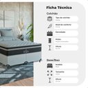 Ver imagem 3 de Cama Box Casal Bipartido + Colchão Paris Molas Preto Couro Branco/preto
