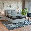 Ver imagem 1 de Cama Box Casal Bipartido + Colchão Paris Molas Preto Couro Branco/preto