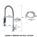 Ver imagem 7 de Torneira para Cozinha Gourmet Luxo Aço Inox Dupla de Mesa com Monocomando Misturador Articulado