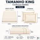 Ver imagem 2 de Conjunto Cama Casal King Size Alícia 04 Pç Bordado 400 Fios:Palha