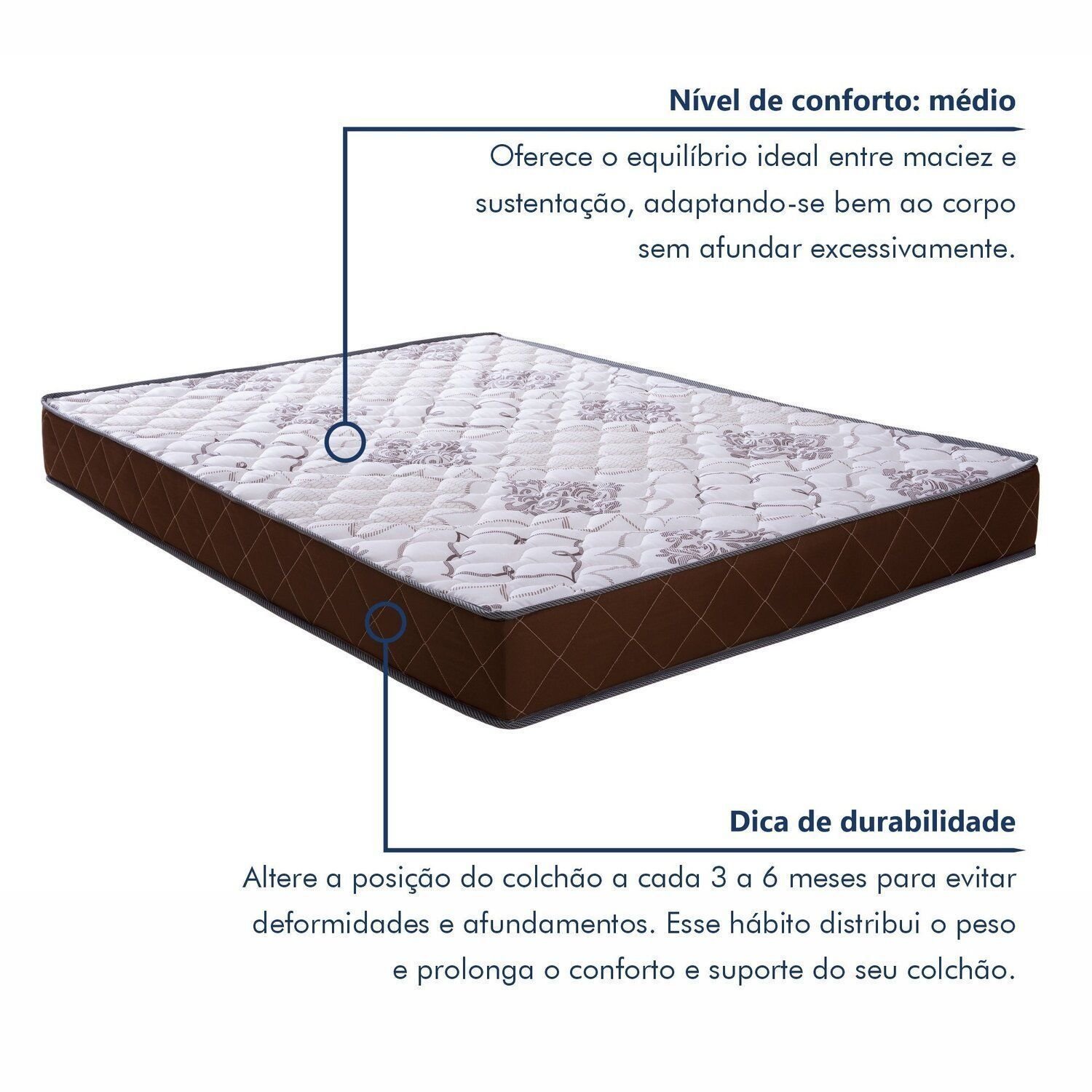 Colchão de Casal 138x188x23cm D33 Millenium Colchoart Marrom