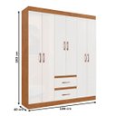 Ver imagem 4 de Guarda-roupa Solteiro Texas 6 Portas 2 Gavetas Off White/nogueira - Doripel