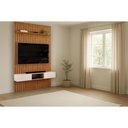 Ver imagem 1 de Rack Bancada C/ Painel P/ Tv Trento 143x240cm Freijo/off White - Dj Móveis