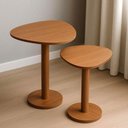 Ver imagem 1 de Kit 2 Mesas Laterais de Canto Monopé com Tampo Orgânico Mel