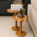 Ver imagem 3 de Kit 2 Mesas Laterais de Canto Monopé com Tampo Orgânico Mel