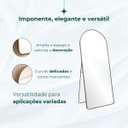 Ver imagem 3 de Espelho Grande Oval com Base Reta Marrom Corpo Inteiro 150x60 Cm com Suporte de Chão
