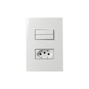 Ver imagem 1 de Interruptor Duplo Simples 10a e Tomada 2p+t 10a Margirius Sleek com Placa 4x2 Branco